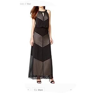 INC Cold Shoulder Maxi Dress Size 10 Black/ Cream